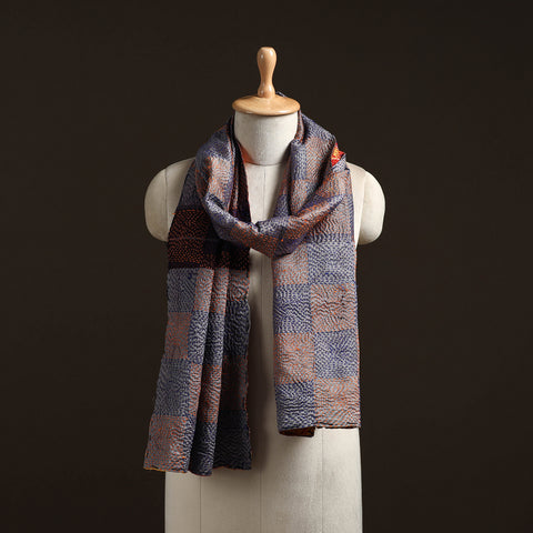 Reversible Silk Bengal Hand Kantha Stitch Stole 195