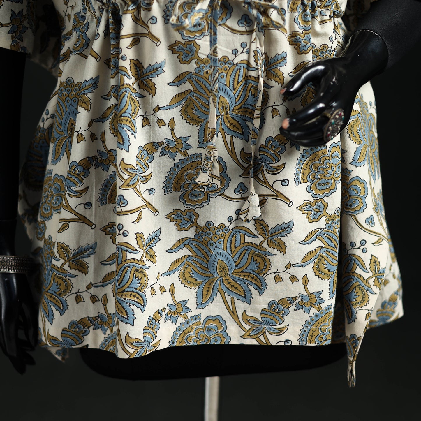 Ajrakh Hand Block Print Natural Dyed Cotton Kaftan (Short) 71