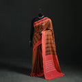 Brown - Pochampally Ikat Weave Mercerised Cotton Saree 20