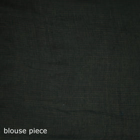 Green - Nazaakat Kota Doria Cotton Plain Saree with Blouse Piece & Earrings 21