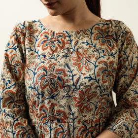 Buy Kalamkari Block Printed Cotton Flared Gher Short Dress 09 Online at iTokri.com
