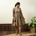 Buy Kalamkari Block Printed Cotton Flared Gher Short Dress 08 Online at iTokri.com