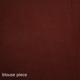 Maroon - Nazaakat Kota Doria Cotton Plain Saree with Blouse Piece & Earrings 22