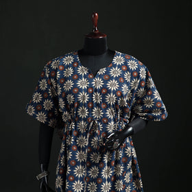 Ajrakh Hand Block Print Natural Dyed Cotton Kaftan (Medium) 73
