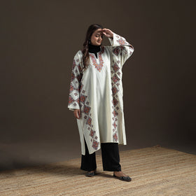 Kashmiri Heavy Sozni Hand Embroidered Handwoven Merino Wool Pheran 26