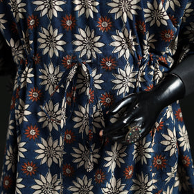 Ajrakh Hand Block Print Natural Dyed Cotton Kaftan (Medium) 73