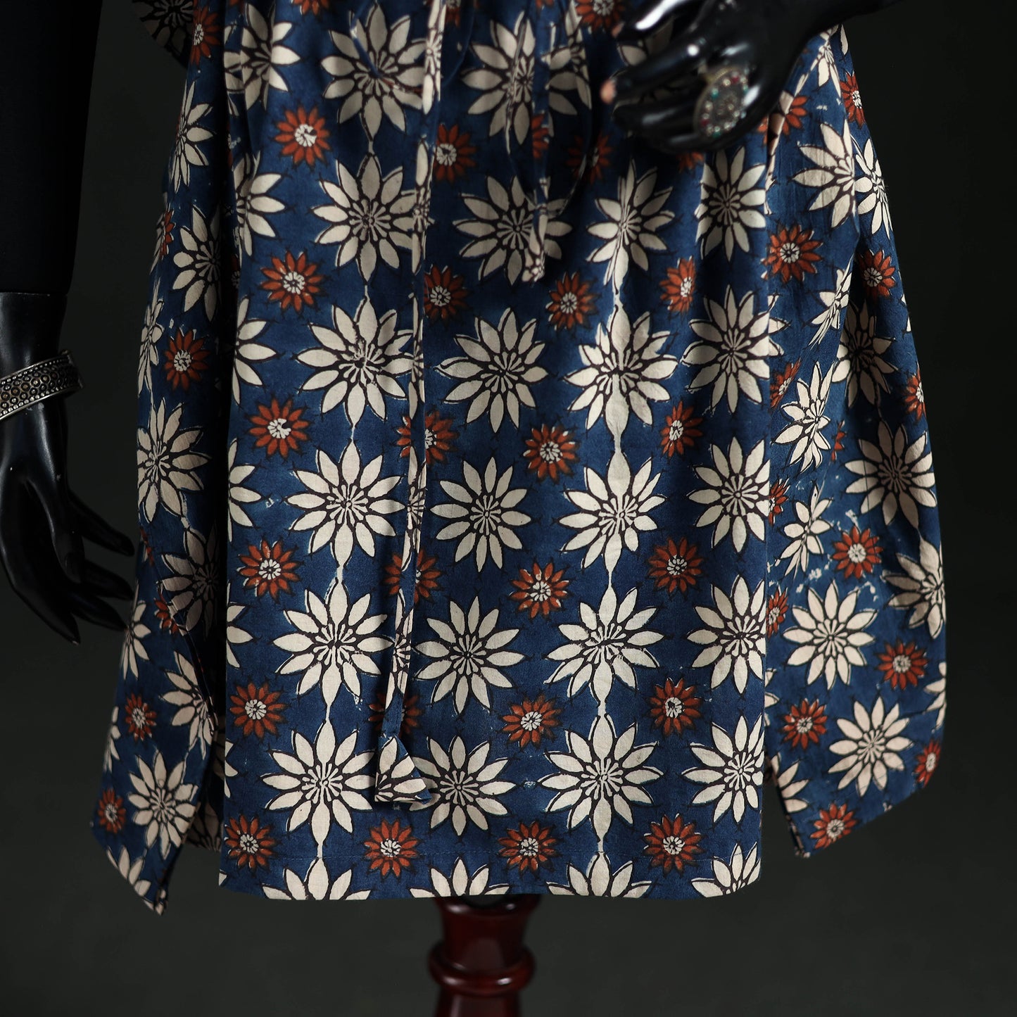 Ajrakh Hand Block Print Natural Dyed Cotton Kaftan (Medium) 73