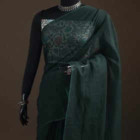 Nazaakat Kota Doria Cotton Plain Saree with Blouse Piece & Earrings 23