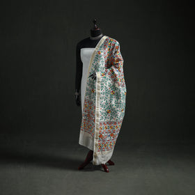 Handloom Chanderi Silk Handpainted Madhubani Dupatta with Zari Border 57