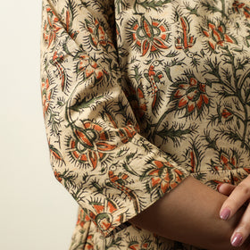 Buy Kalamkari Block Printed Cotton Flared Gher Short Dress 08 Online at iTokri.com