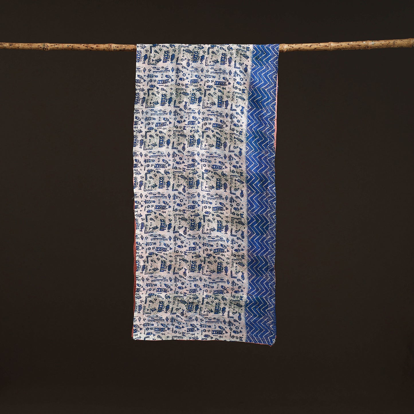 Reversible Silk Bengal Hand Kantha Stitch Stole 181