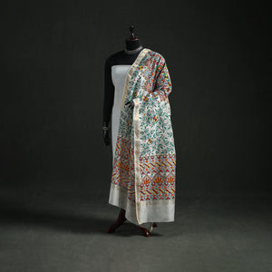 Handloom Chanderi Silk Handpainted Madhubani Dupatta with Zari Border 58