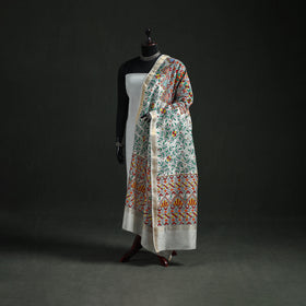 Handloom Chanderi Silk Handpainted Madhubani Dupatta with Zari Border 58