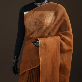 Nazaakat Kota Doria Cotton Plain Saree with Blouse Piece & Earrings 24
