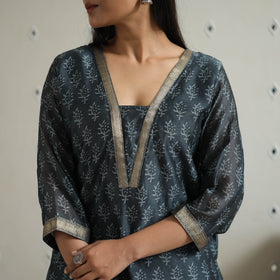 Buy Traditional Maheshwari Silk Bagru Print Kurta Set