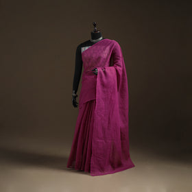 Nazaakat Kota Doria Cotton Plain Saree with Blouse Piece & Earrings 25
