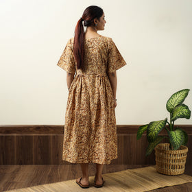 Buy Kalamkari Block Printed Cotton Flared Gher Dress 06 Online at iTokri.com