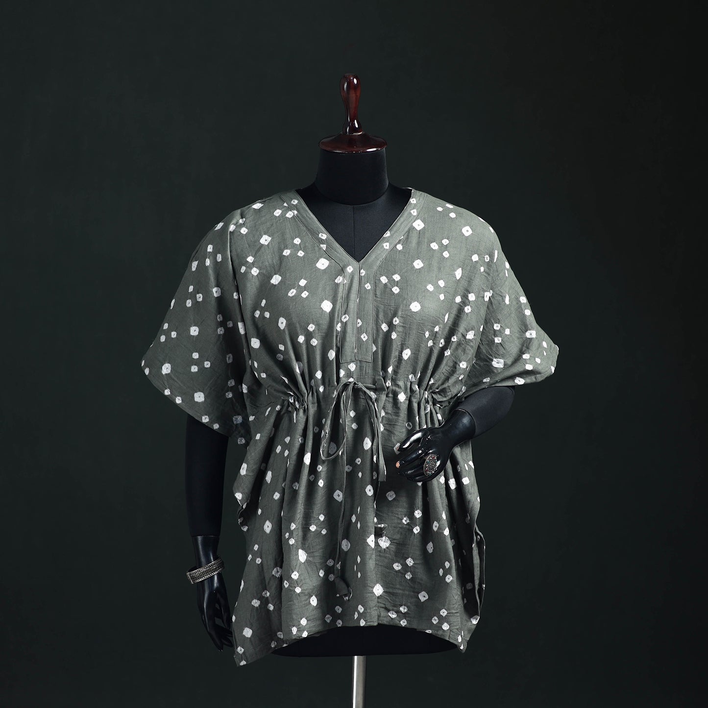 Bandhani Tie-Dye Cotton Kaftan (Short) 24