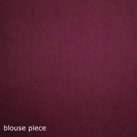 Nazaakat Kota Doria Cotton Plain Saree with Blouse Piece & Earrings 25