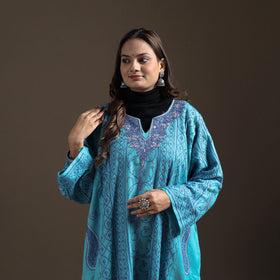 Kashmiri Heavy Sozni Hand Embroidered Handwoven Merino Wool Pheran 29