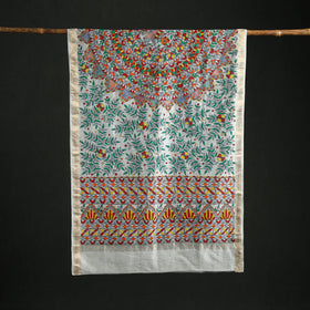 Handloom Chanderi Silk Handpainted Madhubani Dupatta with Zari Border 58