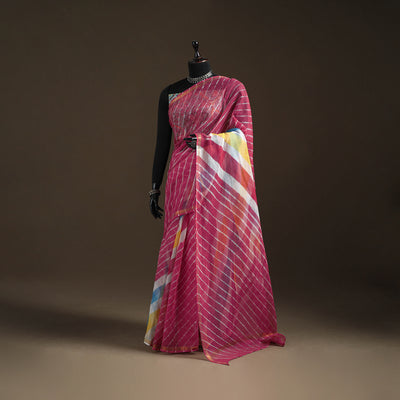 Nazaakat Kota Doria Cotton Plain Saree with Blouse Piece & Earrings 26