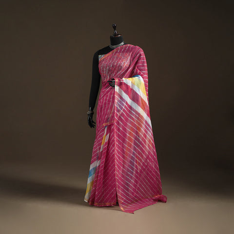Nazaakat Kota Doria Cotton Plain Saree with Blouse Piece & Earrings 26
