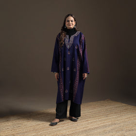 Kashmiri Heavy Sozni Hand Embroidered Handwoven Merino Wool Pheran 28