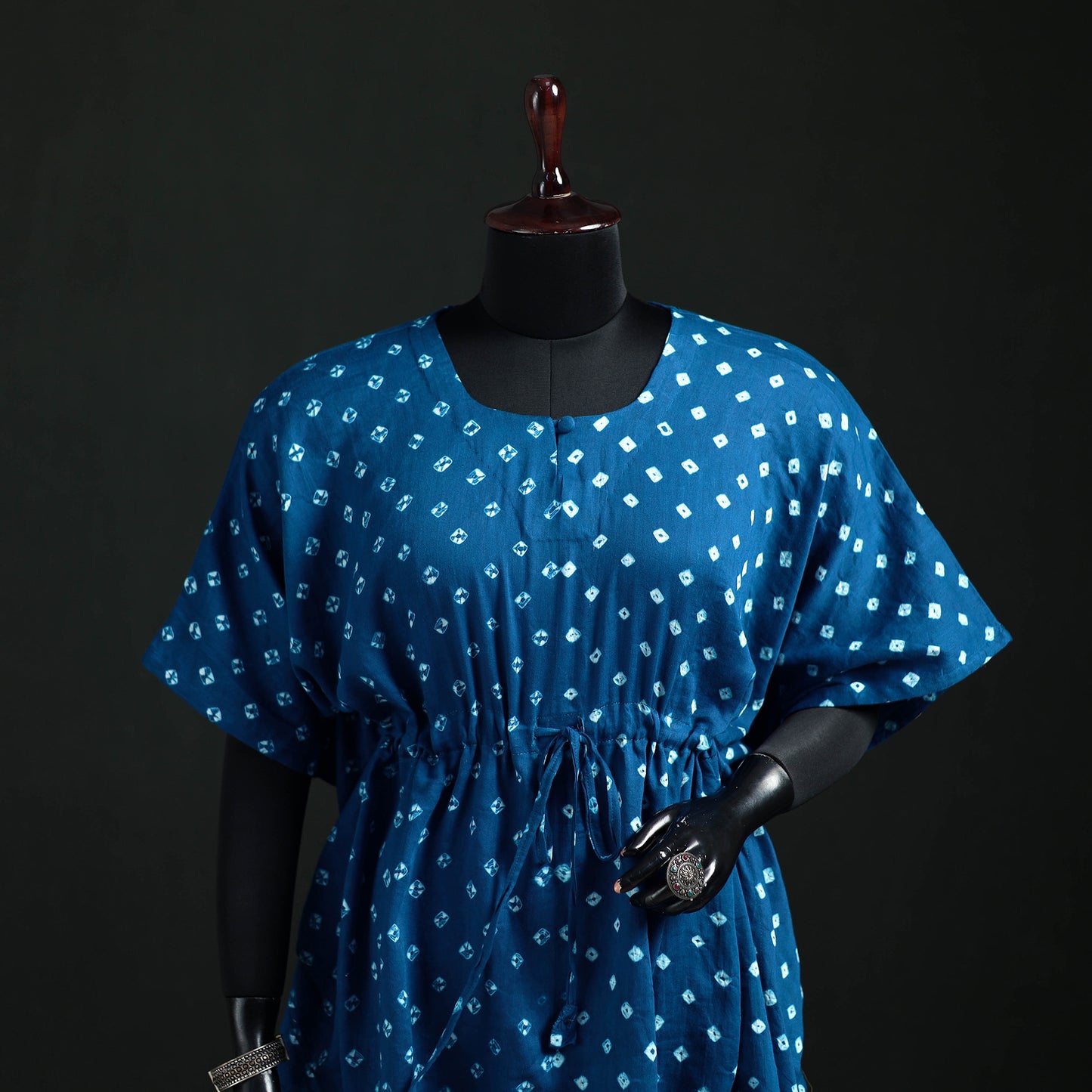 Bandhani Tie-Dye Cotton Kaftan (Short) 23