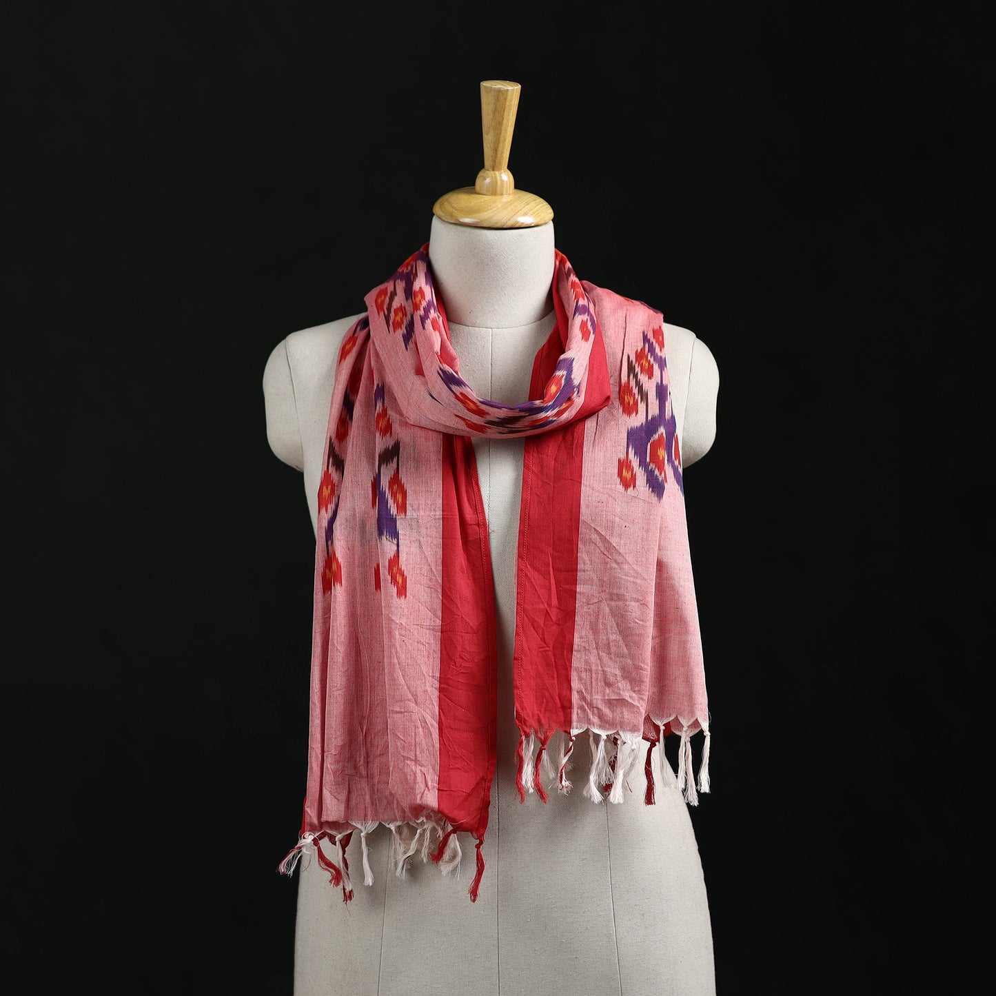 Pochampally Ikat Weave Cotton Stole 06