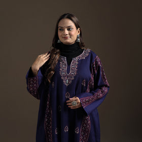 Kashmiri Heavy Sozni Hand Embroidered Handwoven Merino Wool Pheran 28