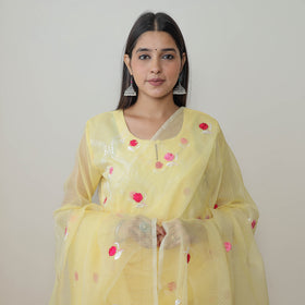 Kota Doria Embroidered Suit Set – Buy Online