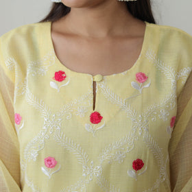 Kota Doria Embroidered Suit Set – Buy Online