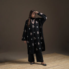 Kashmiri Heavy Sozni Hand Embroidered Handwoven Merino Wool Pheran 31
