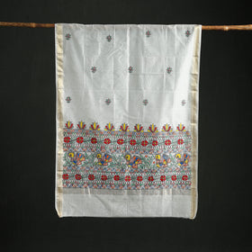 Handloom Chanderi Silk Handpainted Madhubani Dupatta with Zari Border 45