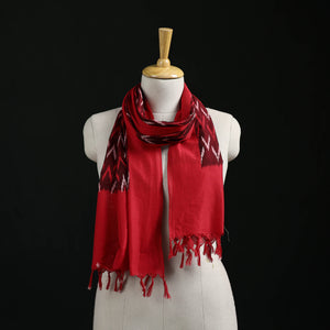 Red - Pochampally Ikat Weave Cotton Stole 16