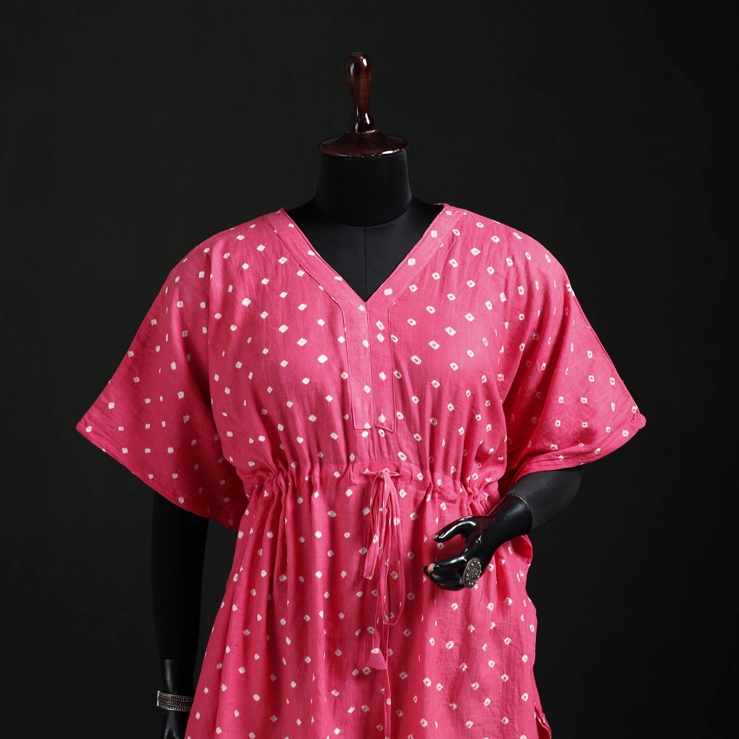 Bandhani Tie-Dye Cotton Kaftan (Short) 21