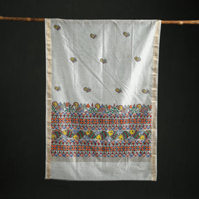 Handloom Chanderi Silk Handpainted Madhubani Dupatta with Zari Border 42