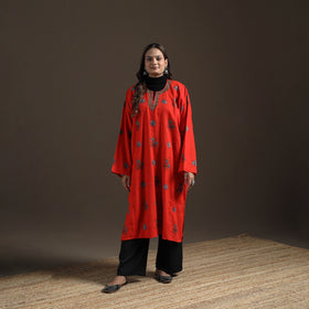 Kashmiri Heavy Sozni Hand Embroidered Handwoven Merino Wool Pheran 32