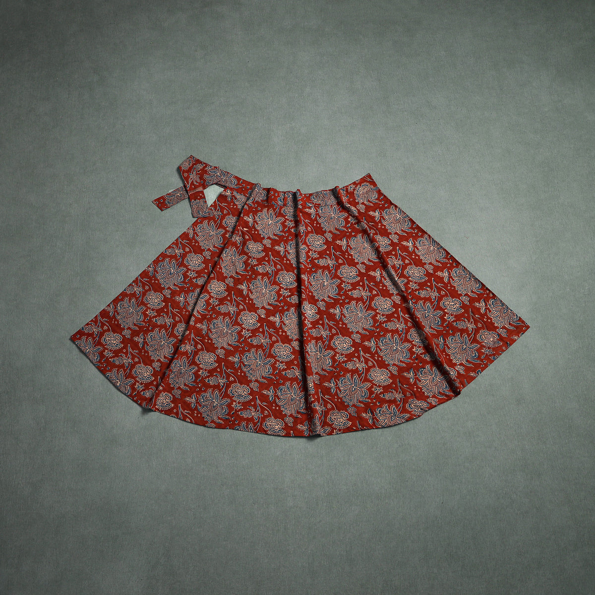Ajrakh Hand Block Print Cotton Wrap Around Skirt 25
