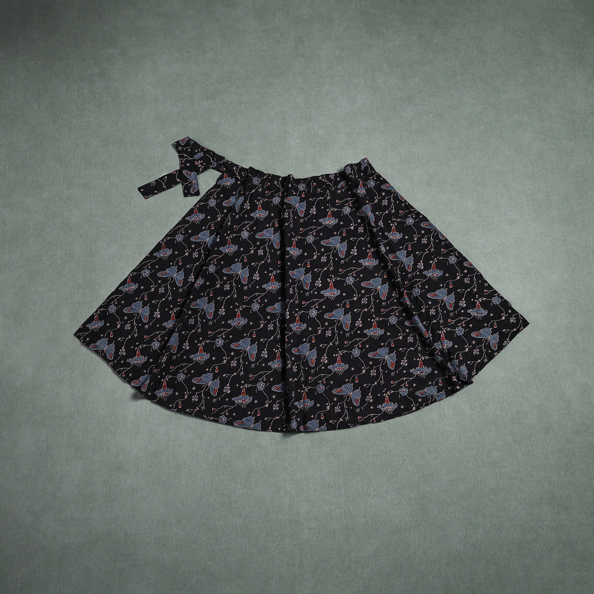 Ajrakh Hand Block Print Cotton Wrap Around Skirt 31