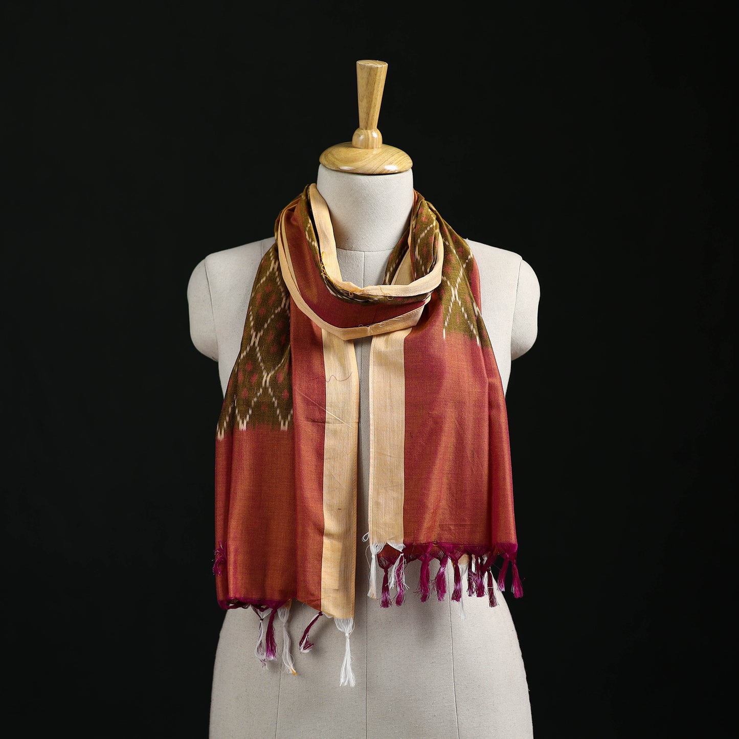 Pochampally Ikat Weave Cotton Stole 19