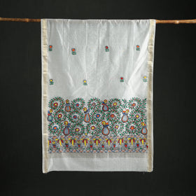 Handloom Chanderi Silk Handpainted Madhubani Dupatta with Zari Border 38