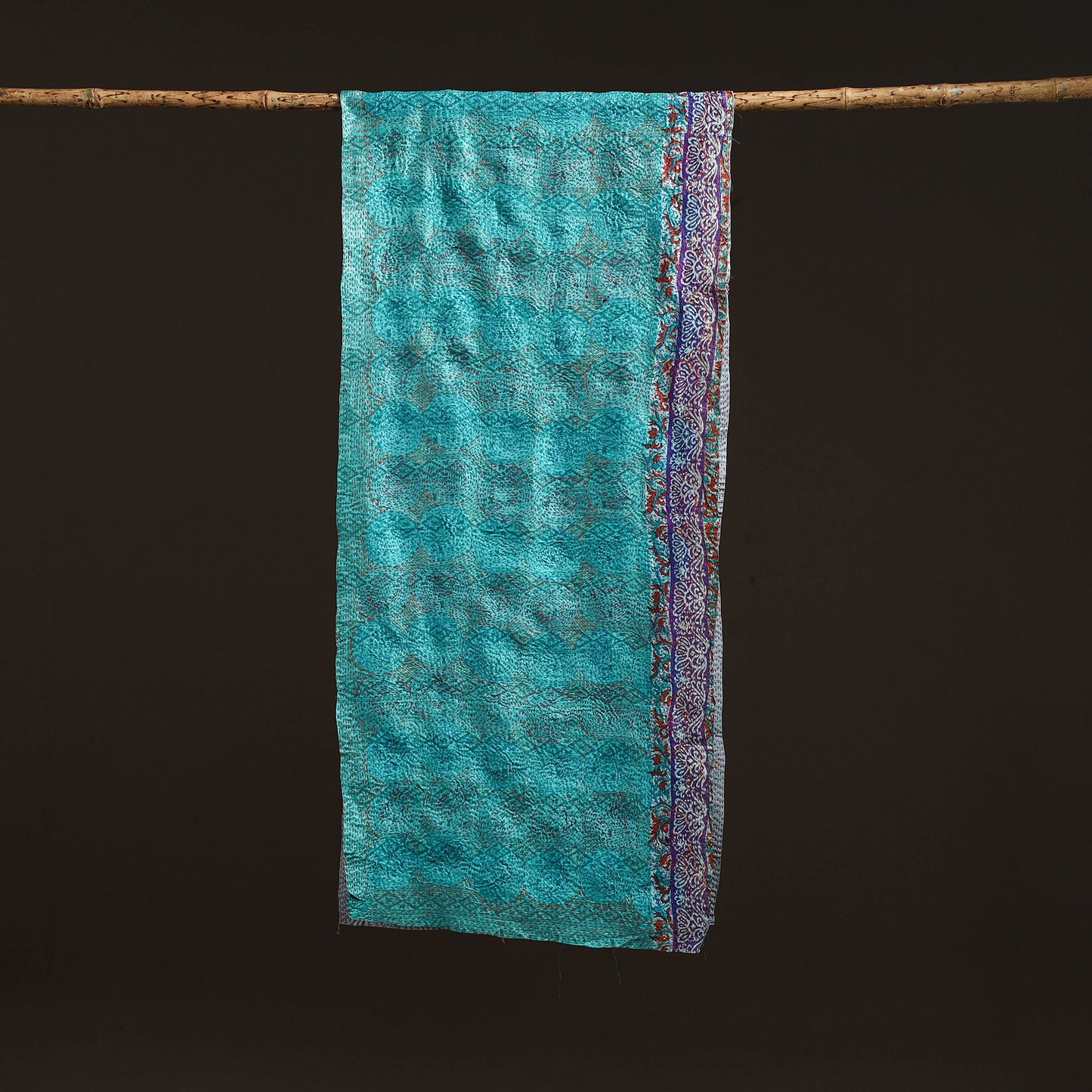 Reversible Silk Bengal Hand Kantha Stitch Stole 149