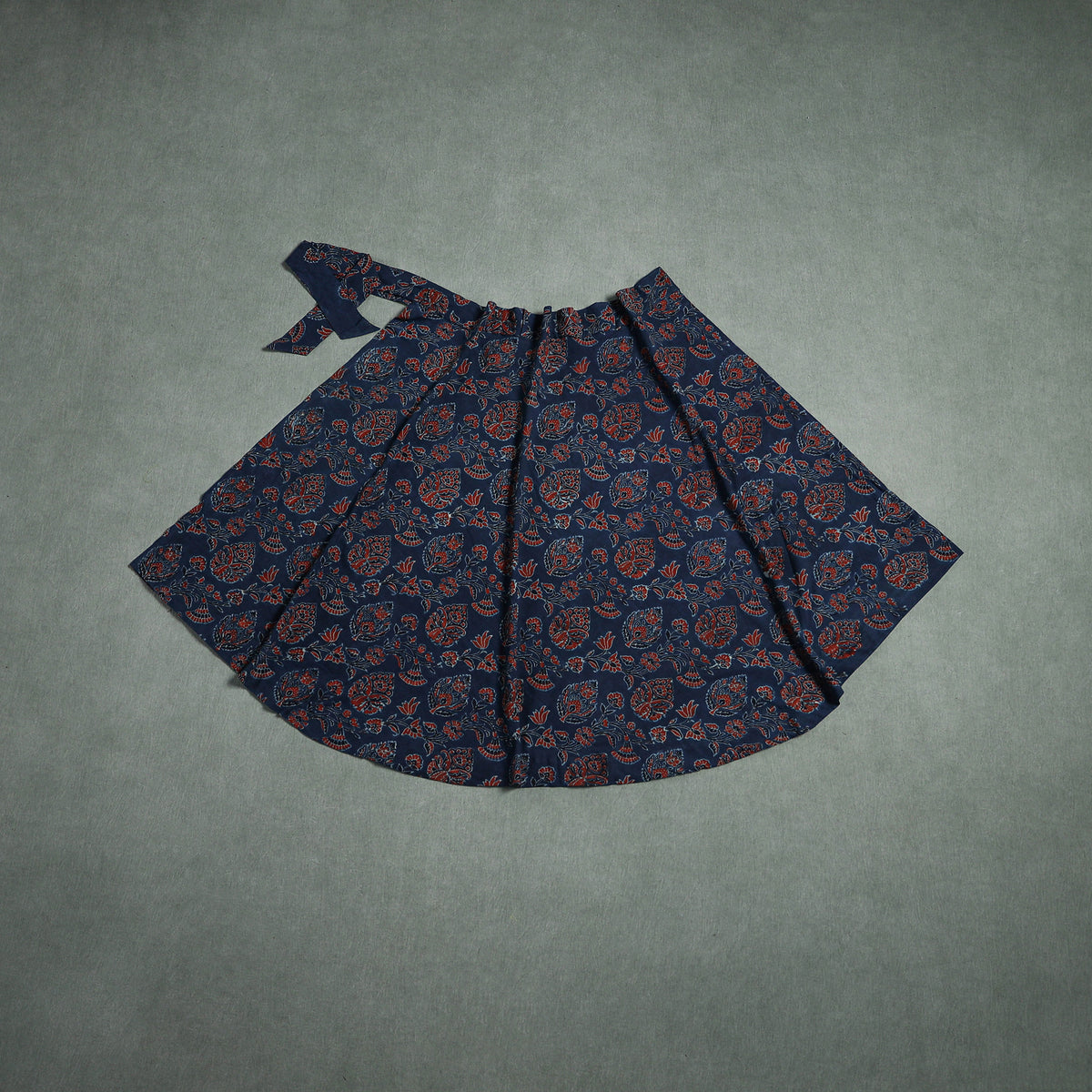 Ajrakh Hand Block Print Cotton Wrap Around Skirt 35