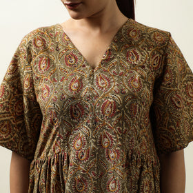 Buy Kalamkari Block Printed Cotton Flared Gher Dress 01 Online at iTokri.com