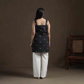 Black - Cotton Short Jacquard Kurta for Women 07