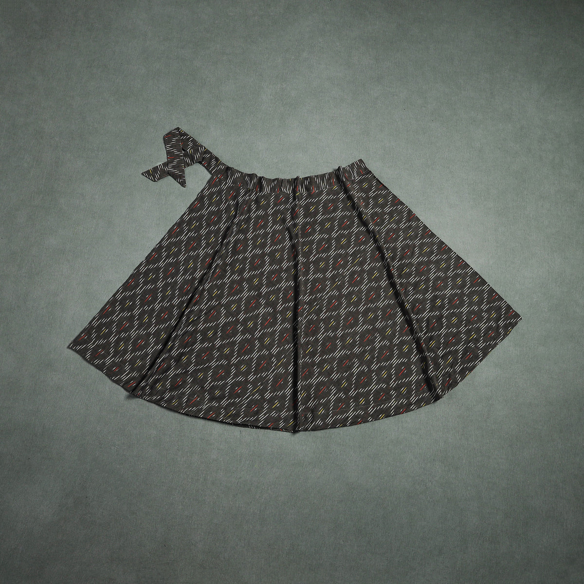 Grey - Pochampally Ikat Cotton Wrap Around Skirt 36