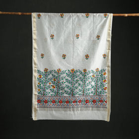 Handloom Chanderi Silk Handpainted Madhubani Dupatta with Zari Border 32