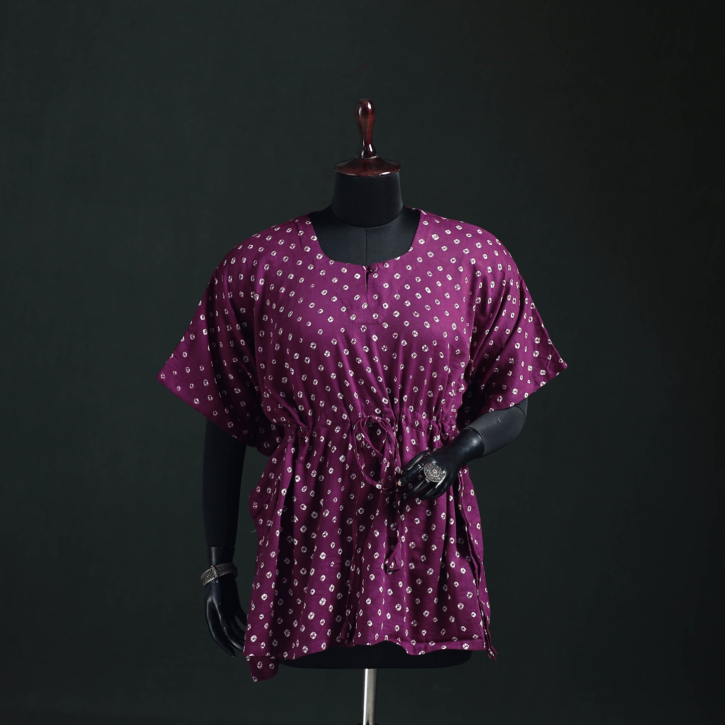 Bandhani Tie-Dye Cotton Kaftan (Short) 19